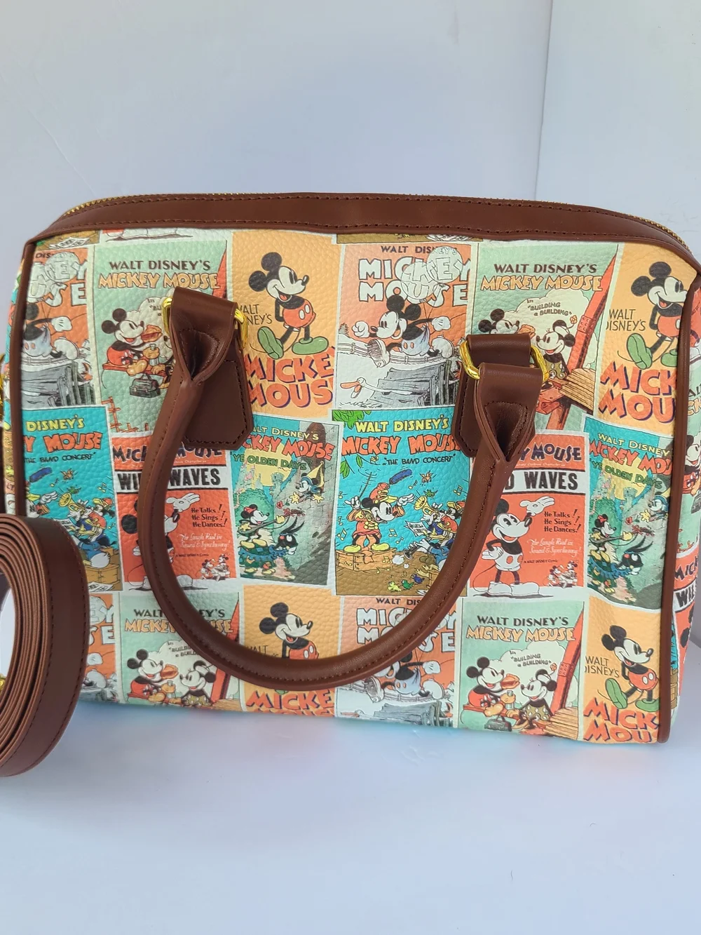 Disney Parks Mickey Mouse Through The Years Retro Satchel Bag